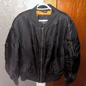Men’s All Black Bomber Jacket Size XXL